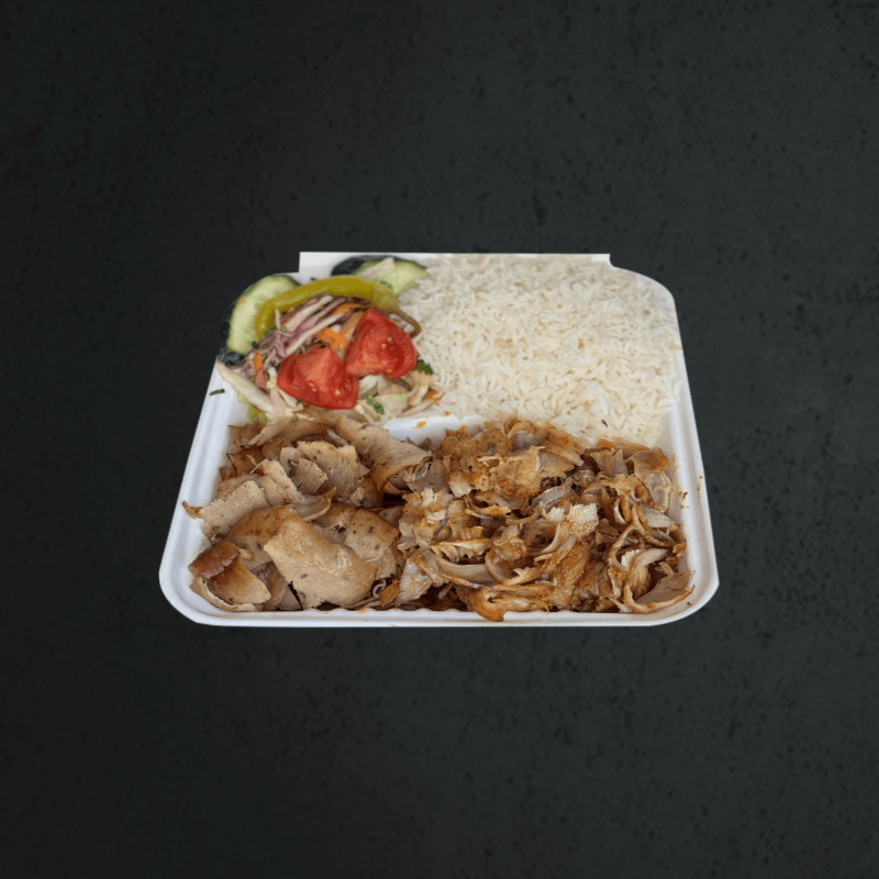 Box Kebab Carne Con Arroz  : RJ Tandoori Grill - Doner - Kebab - Pizza - Burger - Take Away