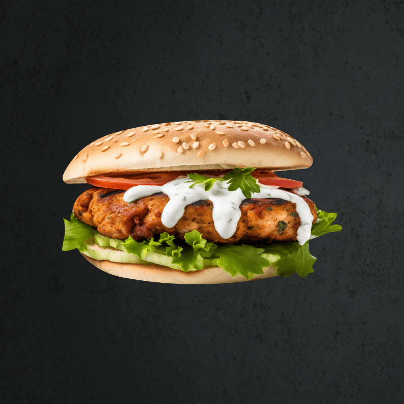 Hamburguesa De Bar.B.Q  : RJ Tandoori Grill - Doner - Kebab - Pizza - Burger - Take Away